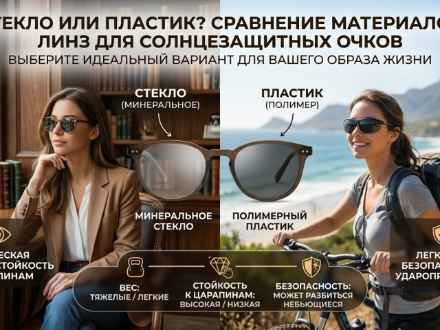 Стекло или пластик? Сравнение материалов линз для солнцезащитных очков