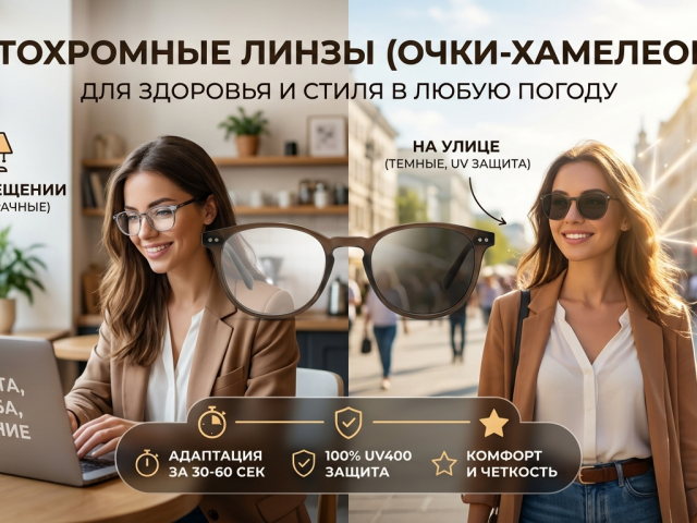 Фотохромные линзы (очки-хамелеоны): что это, как работают и кому подходят
