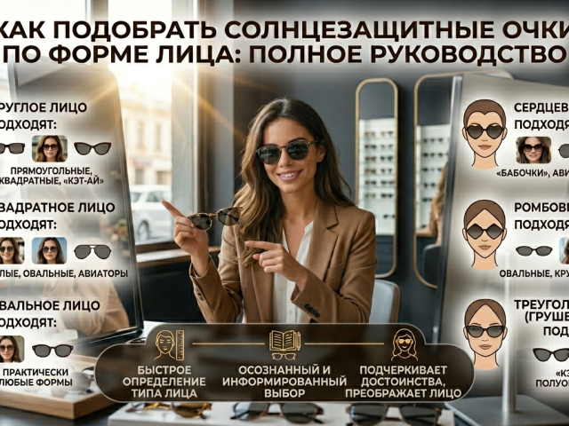 Как подобрать солнцезащитные очки по форме лица: полное руководство